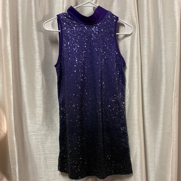 Balera Purple Blue Ombre Sequin Dance Dress Costume - Picture 2 of 12